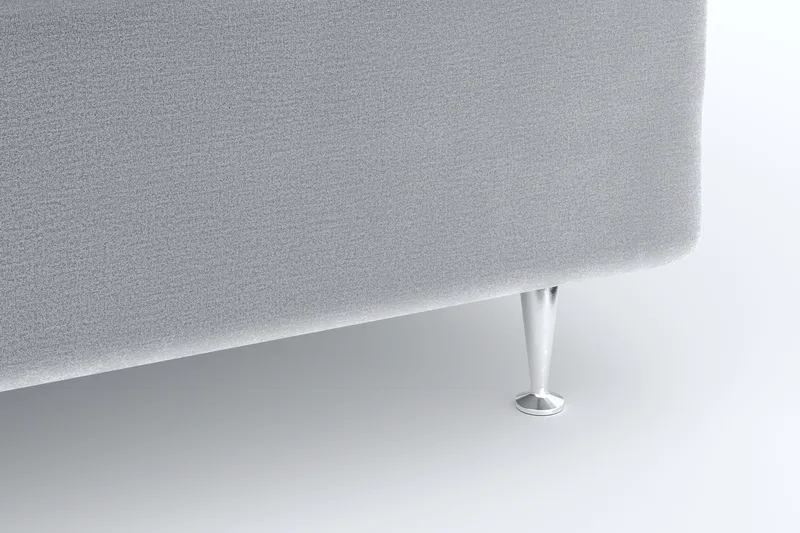 Faylor Lyx Velour Sengepakke 180x200 - Lysegrå - Møbler - Senge - Kontinentalsenge