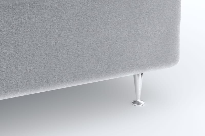 Faylor Lyx Velour Sengepakke 180x200 - Lysegrå - Møbler - Senge - Kontinentalsenge