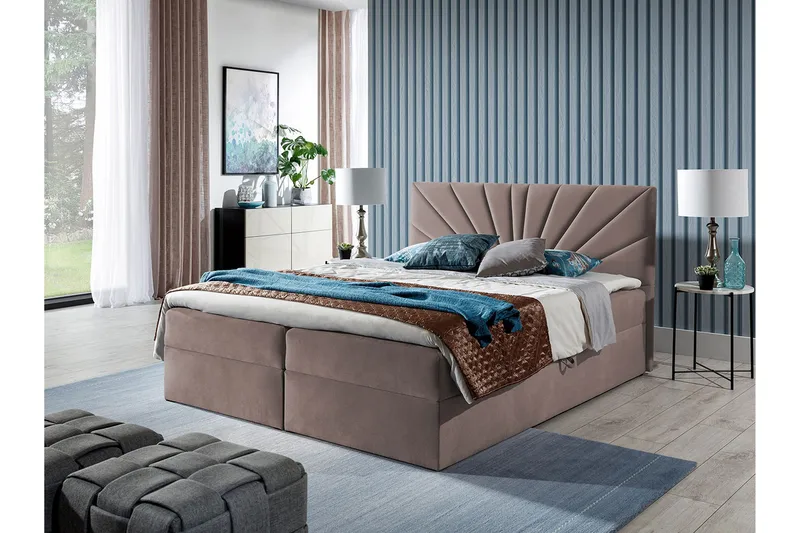 Frusci kontinentalseng 120x200 + topmadras - Møbler - Senge - Kontinentalsenge