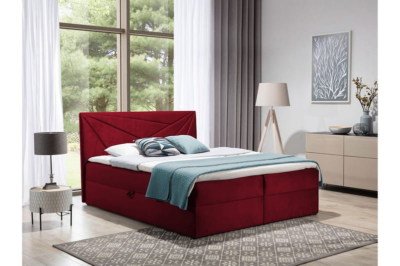 Frusci kontinentalseng 140x200 + topmadras - Møbler - Senge - Kontinentalsenge