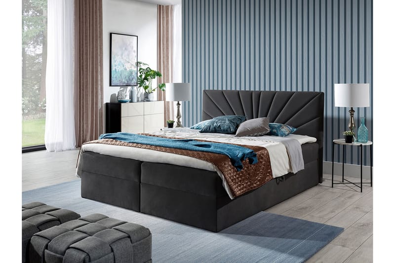 Frusci kontinentalseng 160x200 + topmadras - Møbler - Senge - Kontinentalsenge