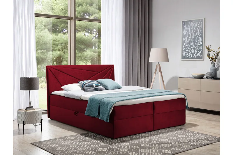 Frusci kontinentalseng 160x200 + topmadras - Møbler - Senge - Kontinentalsenge