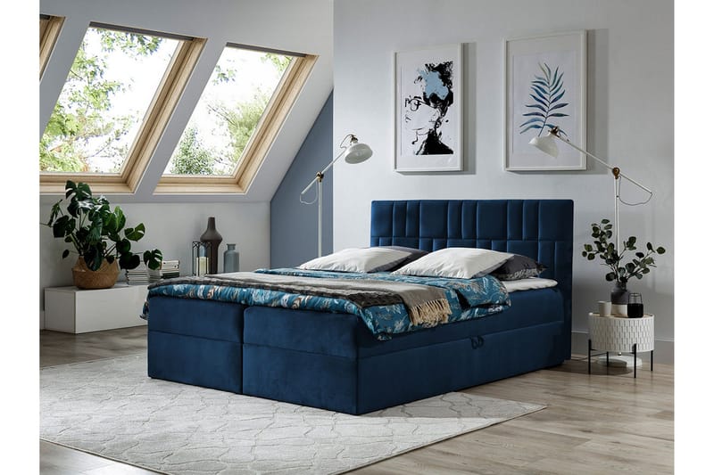 Frusci kontinentalseng 160x200 + topmadras - Møbler - Senge - Kontinentalsenge