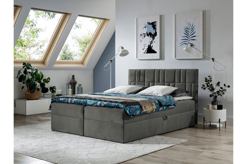 Frusci kontinentalseng 160x200 + topmadras - Møbler - Senge - Kontinentalsenge