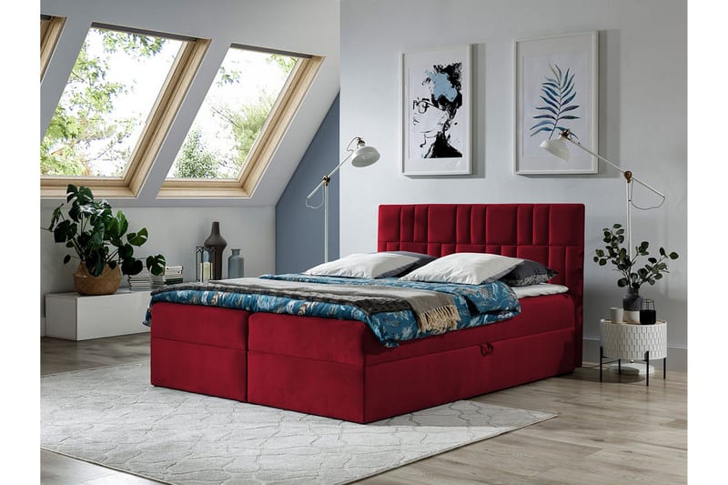 Frusci kontinentalseng 160x200 + topmadras - Møbler - Senge - Kontinentalsenge