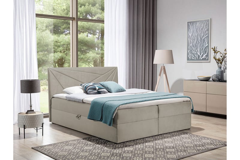 Frusci kontinentalseng 180x200 + topmadras - Møbler - Senge - Kontinentalsenge
