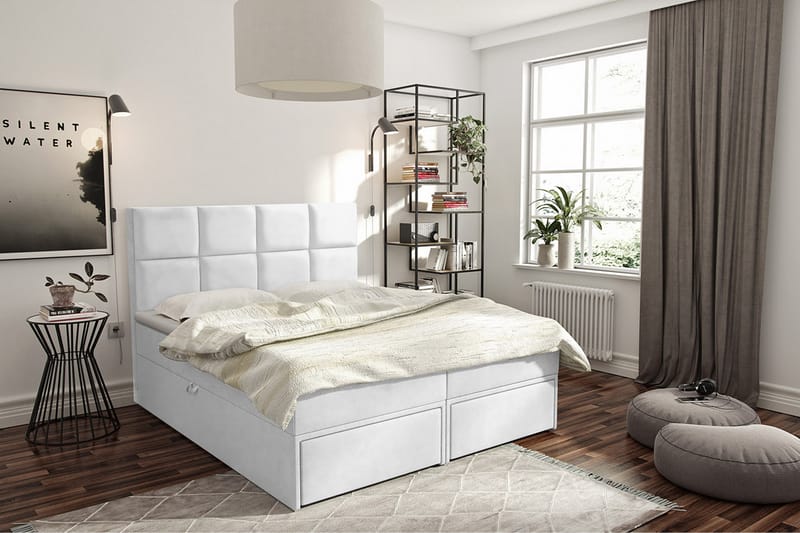 Garda Lux Kontinentalseng 140x207 cm - Hvid - Møbler - Senge - Kontinentalsenge