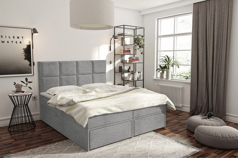 Garda Lux Kontinentalseng 160x207 cm - Grå - Møbler - Senge - Kontinentalsenge