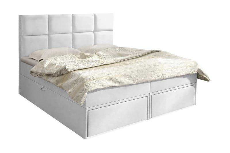 Garda Lux Kontinentalseng 160x207 cm - Hvid - Møbler - Senge - Kontinentalsenge
