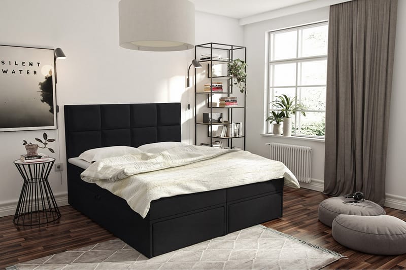 Garda Lux Kontinentalseng 160x207 cm - Sort - Møbler - Senge - Kontinentalsenge