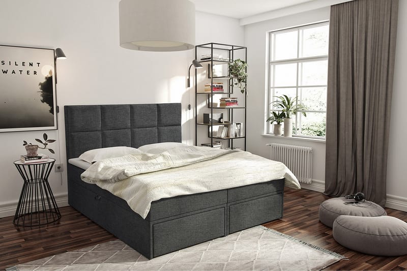 Garda Lux Kontinentalseng 180x207 cm - Sort - Møbler - Senge - Kontinentalsenge