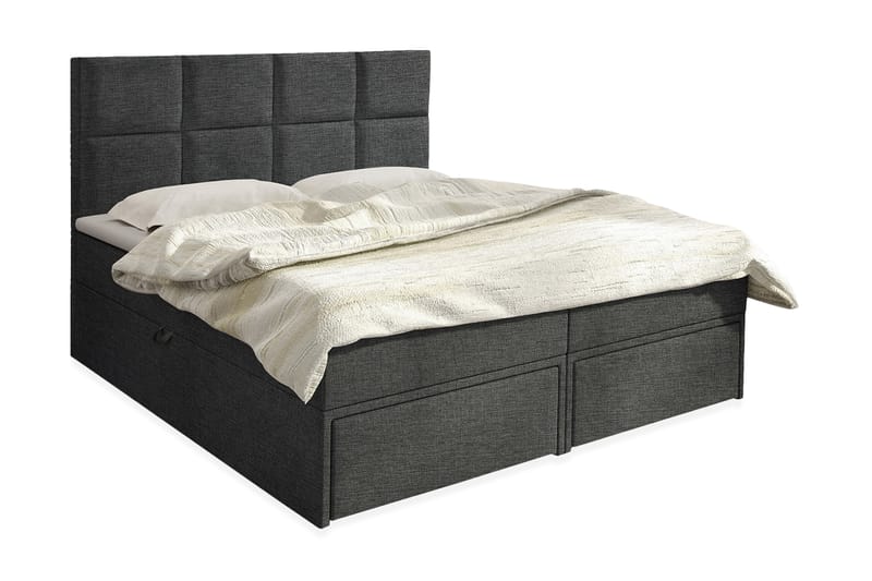 Garda Lux Kontinentalseng 200x207 cm - Mørkegrå - Møbler - Senge - Kontinentalsenge