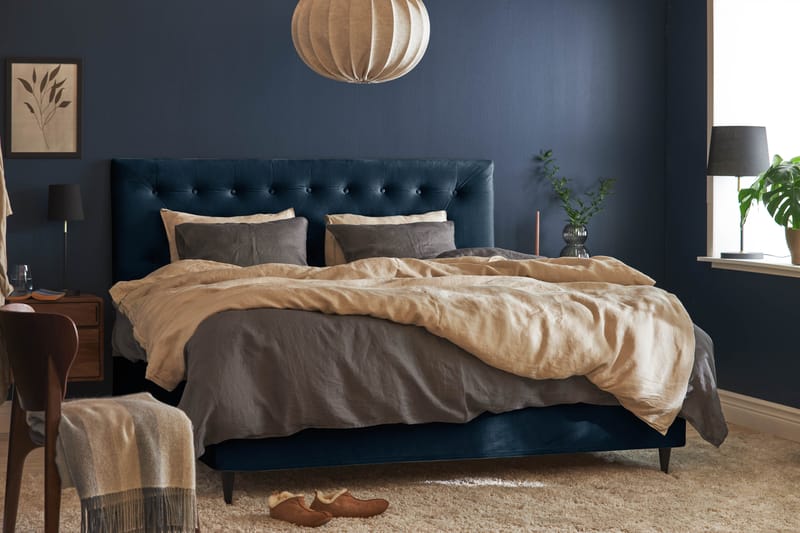 Happy Plus Sengepakke Kontinentalseng 180x200 cm - Mørkeblå - Komplet sengepakke - Kontinentalsenge