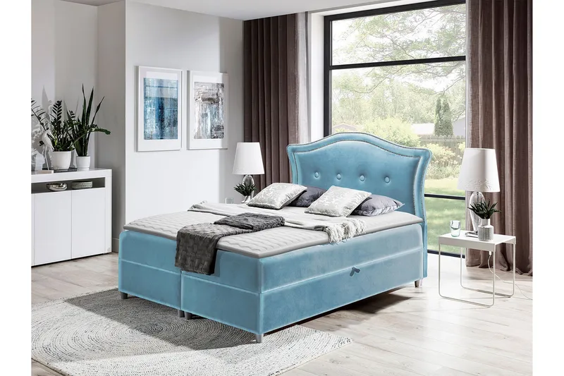 Hestra Kontinentalseng 120x200 cm - Blå - Møbler - Senge - Kontinentalsenge