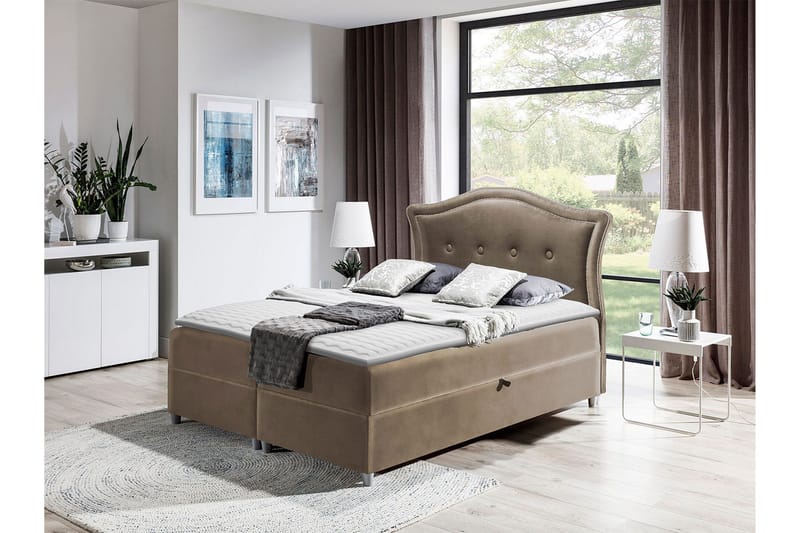 Hestra Kontinentalseng 200x200 cm - Brun - Møbler - Senge - Kontinentalsenge