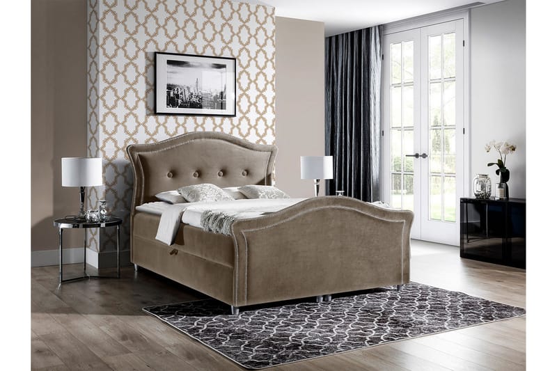 Hestra Lux Kontinentalseng 200x200 cm - Brun - Møbler - Senge - Kontinentalsenge