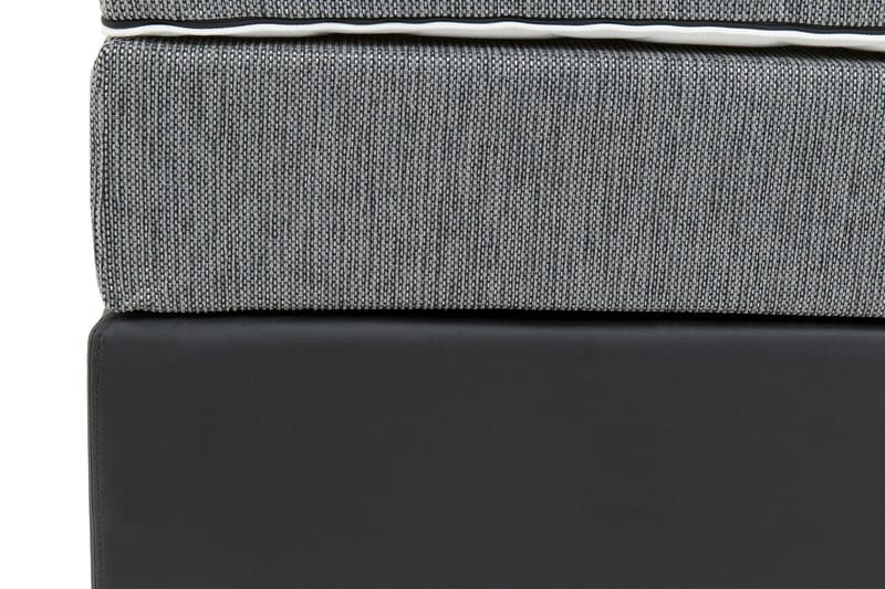 Hilton Luksus Kontinentalseng 120x200 kunstlæder/stof sokkel - sort - Enkeltsenge - Kontinentalsenge