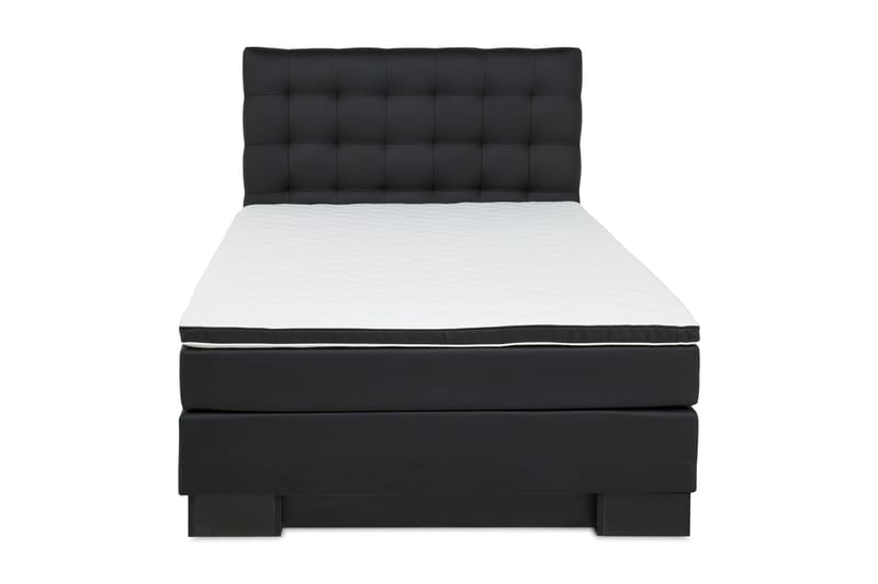Hilton Luksus sengepakke 120x200 kunstlæder sokkel - sort - Komplet sengepakke - Kontinentalsenge