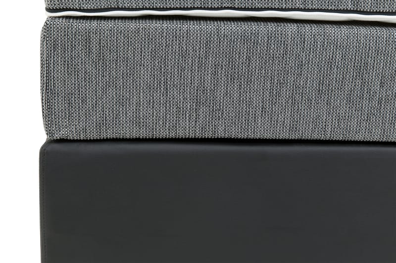 Hilton Luksus sengepakke 120x200 kunstl�æder/stof sokkel - sort/lysegrå - Komplet sengepakke - Kontinentalsenge
