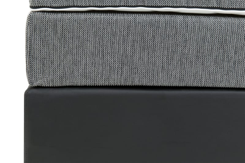 Hilton Luksus sengepakke 120x200 kunstlæder/stof - sort/lysegrå - Komplet sengepakke - Kontinentalsenge