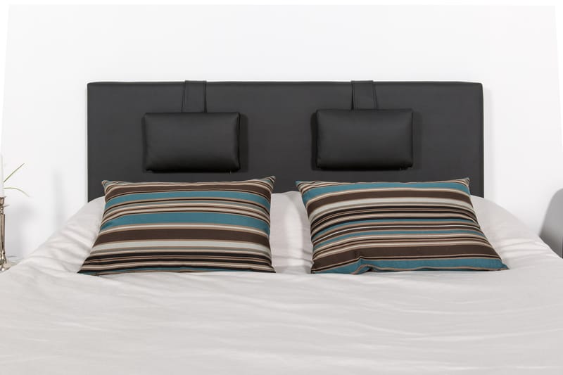 Hilton Luksus sengepakke 160x200 kunstlæder sokkel - sort - Komplet sengepakke - Kontinentalsenge - Dobbeltsenge
