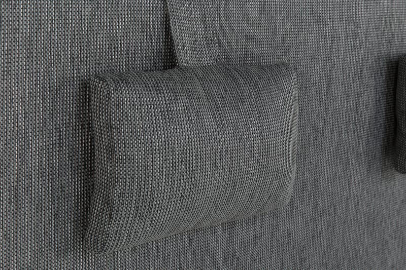Hilton Luksus sengepakke 180x200 kunstlæder/stof - sort/lysegrå - Møbler - Senge - Komplet sengepakke