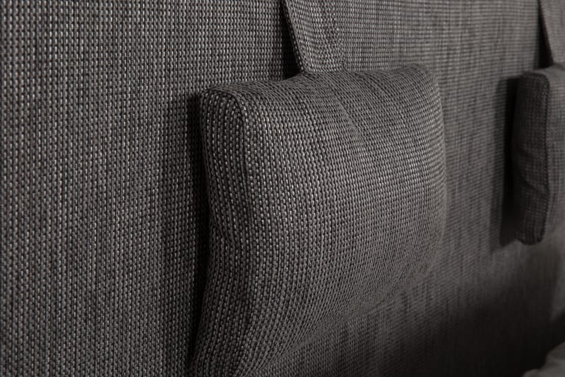 Hilton Luksus sengepakke 180x200 kunstlæder/stof - sort/lysegrå - Møbler - Senge - Komplet sengepakke