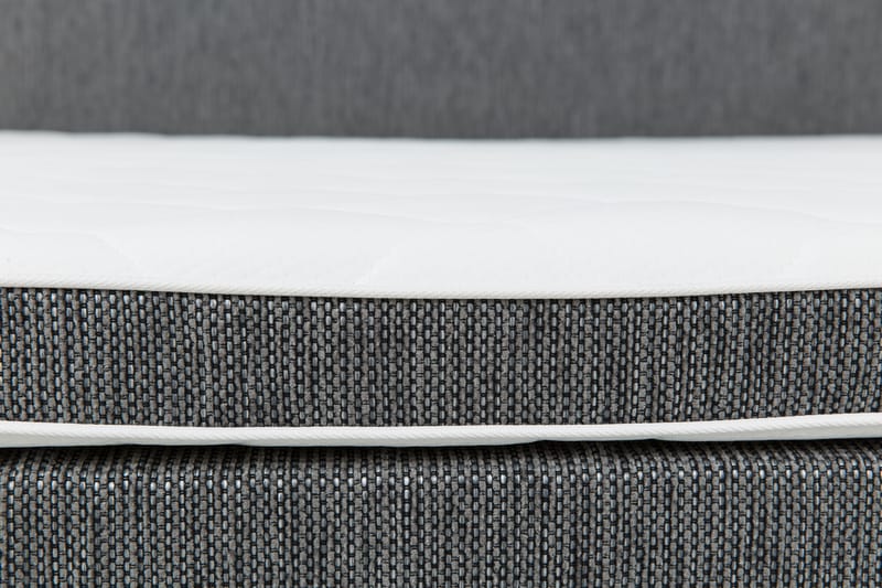 Hilton Luksus sengepakke 180x200 kunstlæder/stof - sort/lysegrå - Komplet sengepakke - Kontinentalsenge - Dobbeltsenge