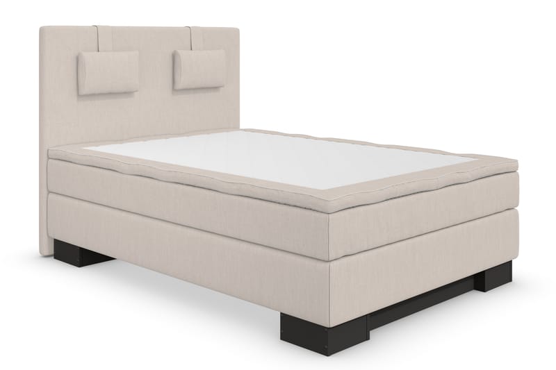 Hilton Lyx Komplet Sengepakke 120 Beige - Sort Sokkel - Møbler - Senge - Komplet sengepakke