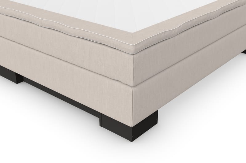 Hilton Lyx Komplet Sengepakke 120 Beige - Sort Sokkel - Møbler - Senge - Komplet sengepakke