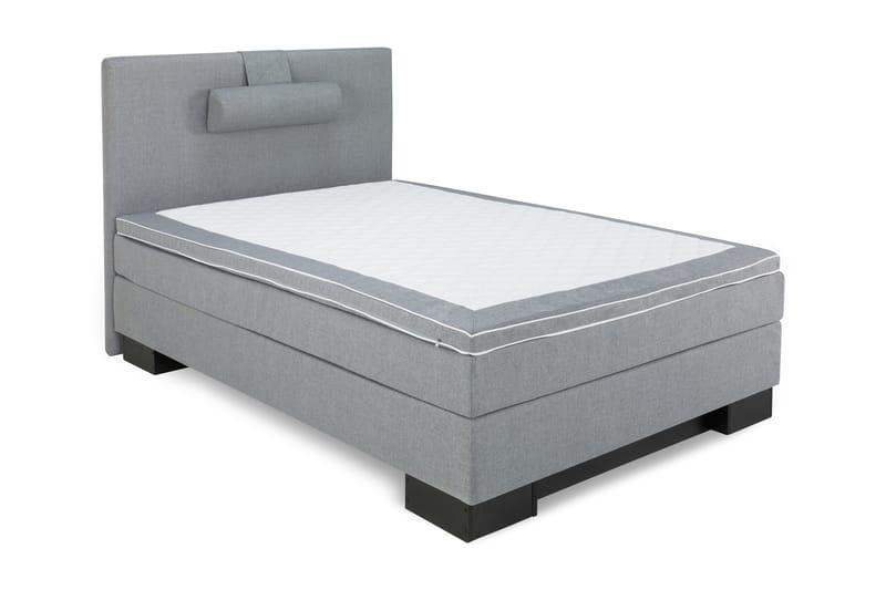 Hilton Lyx Komplet Sengepakke 120 cm Lysegrå - Sort Sokkel - Møbler - Senge - Komplet sengepakke