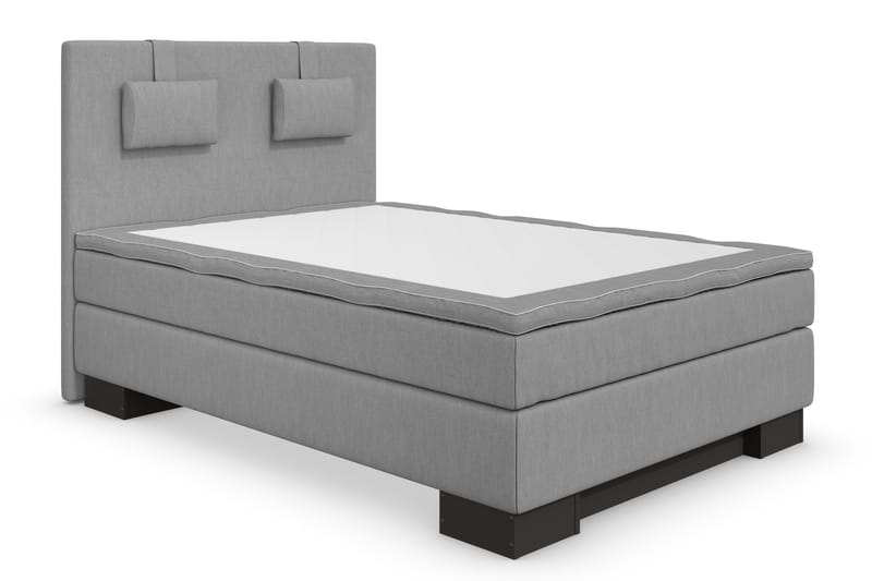 Hilton Lyx Komplet Sengepakke 120 cm Lysegrå - Sort Sokkel - Møbler - Senge - Komplet sengepakke