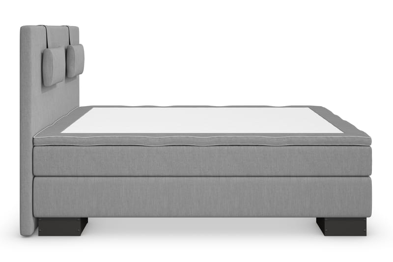 Hilton Lyx Komplet Sengepakke 120 cm Lysegrå - Sort Sokkel - Møbler - Senge - Komplet sengepakke