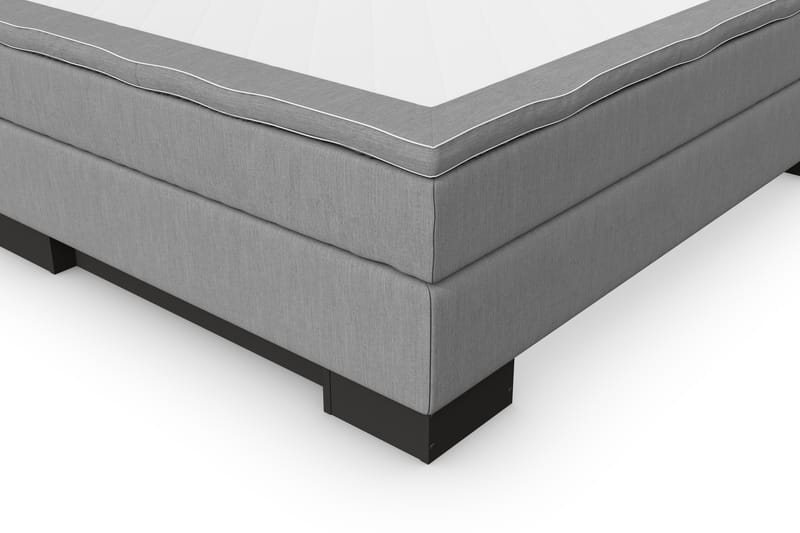 Hilton Lyx Komplet Sengepakke 120 cm Lysegrå - Sort Sokkel - Møbler - Senge - Komplet sengepakke