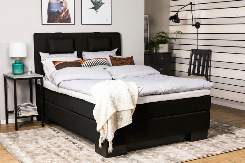 Hilton Lyx Komplet Sengepakke 120x210 - Sort - Møbler - Senge - Komplet sengepakke