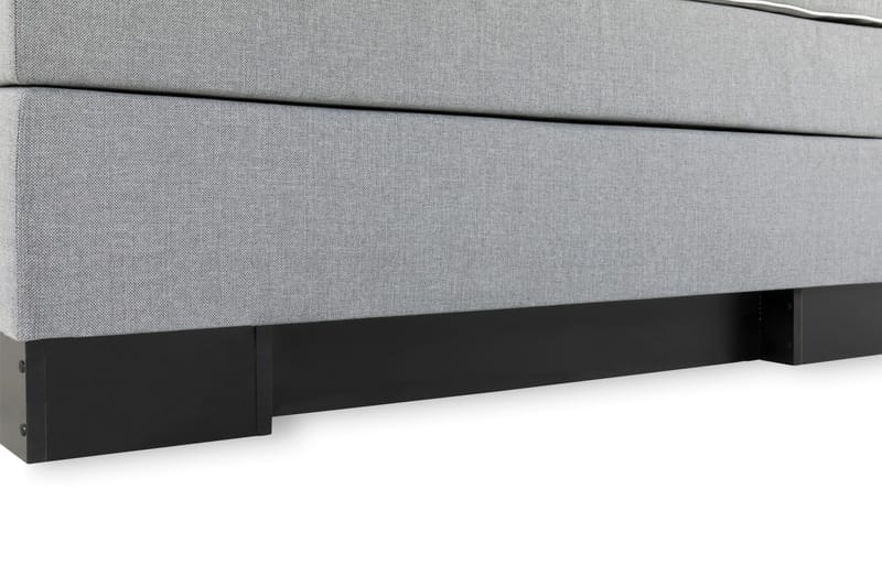 Hilton Lyx Komplet Sengepakke 140 cm Lysegrå - Sort Sokkel - Møbler - Senge - Komplet sengepakke