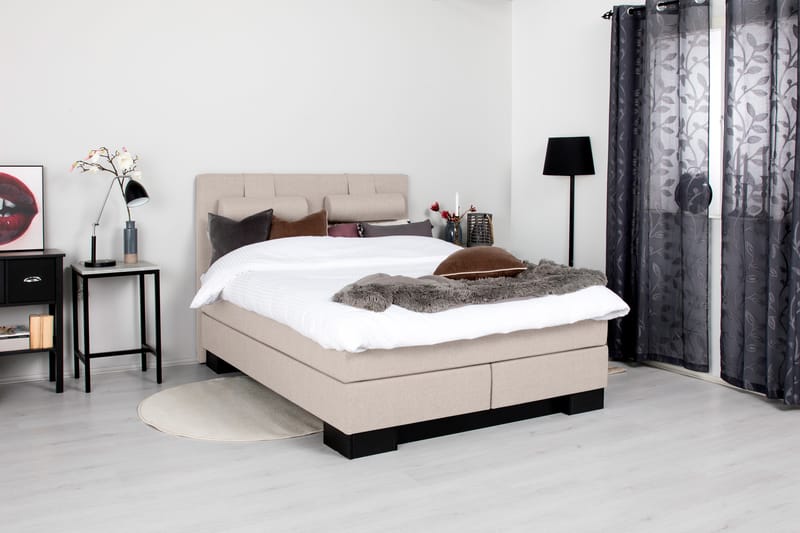Hilton Lyx Komplet Sengepakke 160 - Beige - Møbler - Senge - Komplet sengepakke