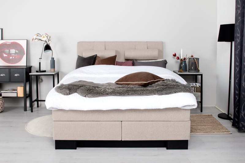 Hilton Lyx Komplet Sengepakke 160 - Beige - Møbler - Senge - Komplet sengepakke