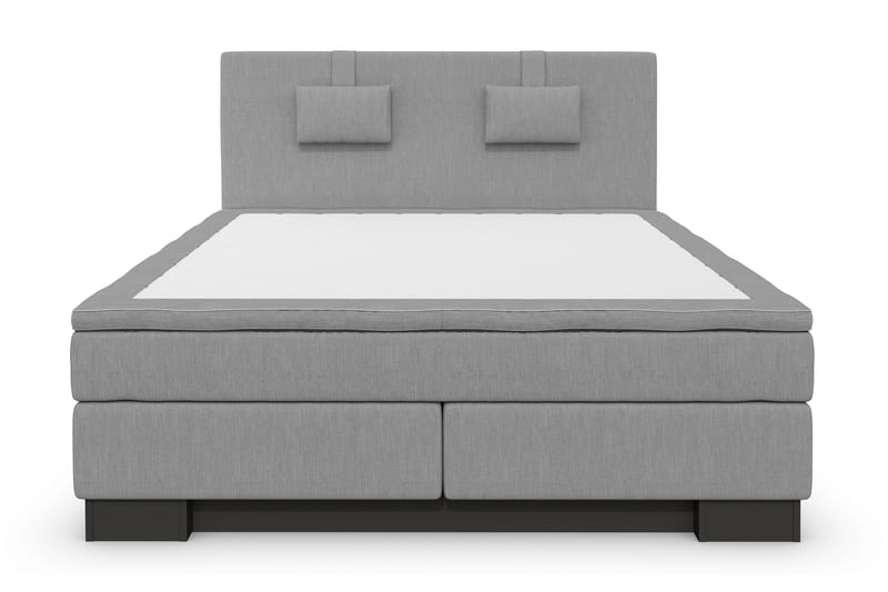 Hilton Lyx Komplet Sengepakke 160 cm Lysegrå - Sort Sokkel - Møbler - Senge - Komplet sengepakke