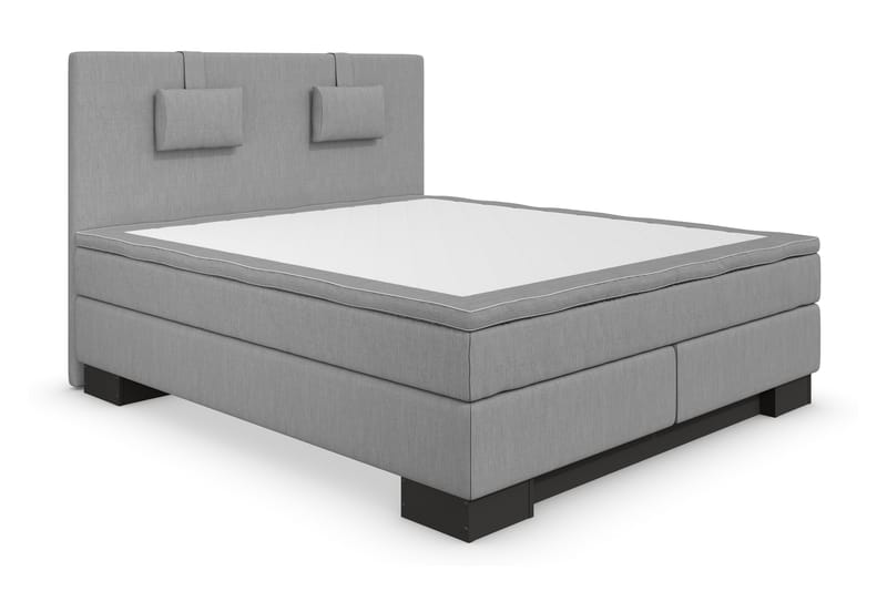 Hilton Lyx Komplet Sengepakke 160 cm Lysegrå - Sort Sokkel - Møbler - Senge - Komplet sengepakke