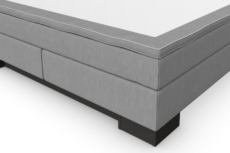 Hilton Lyx Komplet Sengepakke 160 cm Lysegrå - Sort Sokkel - Møbler - Senge - Komplet sengepakke