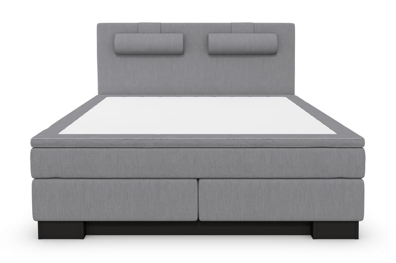 Hilton Lyx Komplet Sengepakke 160x200 - Lysegrå/Sort Sokkel - Møbler - Senge - Komplet sengepakke