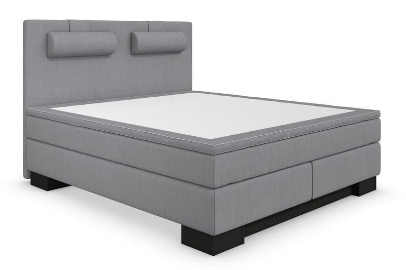 Hilton Lyx Komplet Sengepakke 160x200 - Lysegrå/Sort Sokkel - Møbler - Senge - Komplet sengepakke