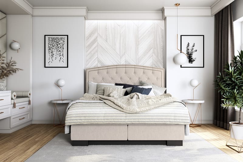 Hilton Lyx Komplet Sengepakke 160x210 Amiral Gavl Buet - Beige - Møbler - Senge - Komplet sengepakke