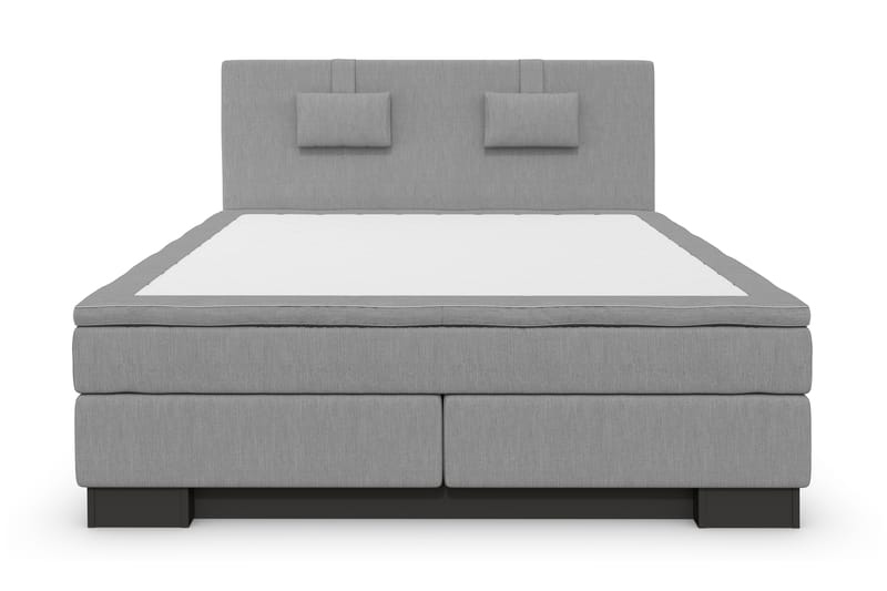 Hilton Lyx Komplet Sengepakke 180x200 - Lysegrå/Sort Sokkel - Møbler - Senge - Komplet sengepakke