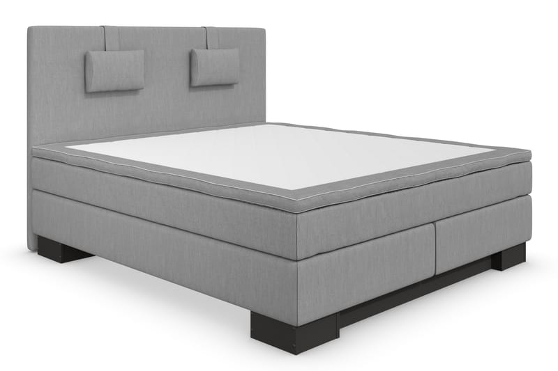 Hilton Lyx Komplet Sengepakke 180x200 - Lysegrå/Sort Sokkel - Møbler - Senge - Komplet sengepakke