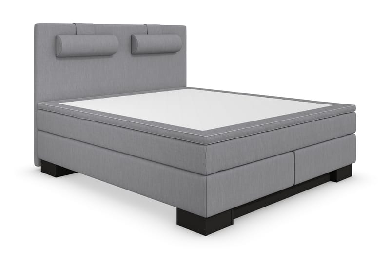 Hilton Lyx Komplet Sengepakke 180x200 - Lysegrå/Sort Sokkel - Møbler - Senge - Komplet sengepakke