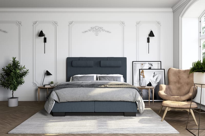 Hilton Lyx Kontinentalseng 180x200 - Mørkeblå - Møbler - Senge - Kontinentalsenge