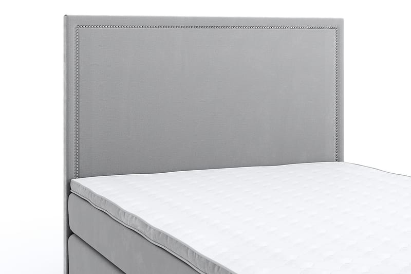 Hilton Lyx Velour 120x200 - Lysegrå - Møbler - Senge - Kontinentalsenge