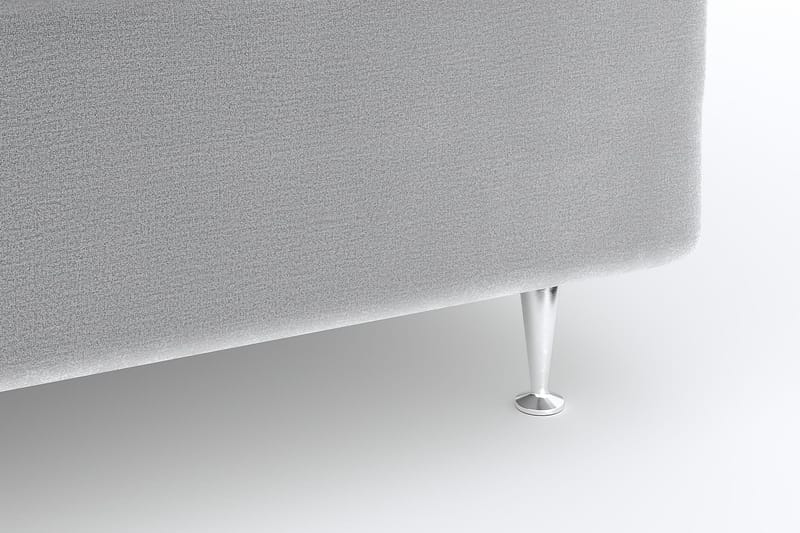 Hilton Lyx Velour 120x200 - Lysegrå - Møbler - Senge - Kontinentalsenge